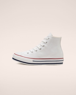 Converse Everyday Chuck Taylor All Star Lány Magasszárú Fehér/Sötétkék/Sötét/Piros | EQYMRLD-HU